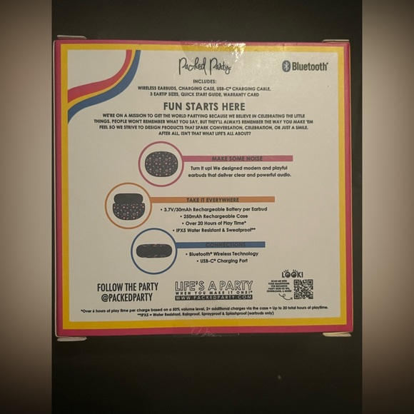 Packed Party Bluetooth Wireless Earbuds with Built-In Microphone+Charging Case - Picture 3 of 3